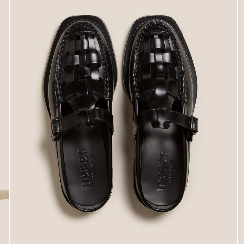 Hereu Bonell Woven T-bar Mule Loafer